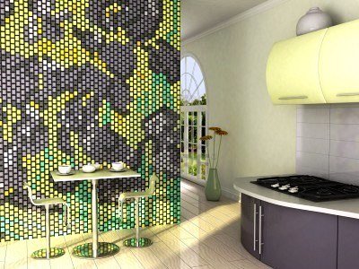 мозаика в интерьере кухни