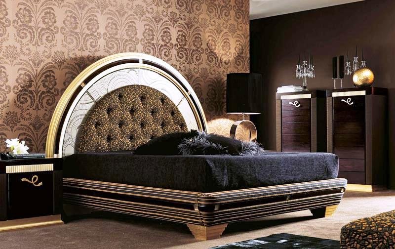 кровать - главное украшение спальни в стиле арт-деко