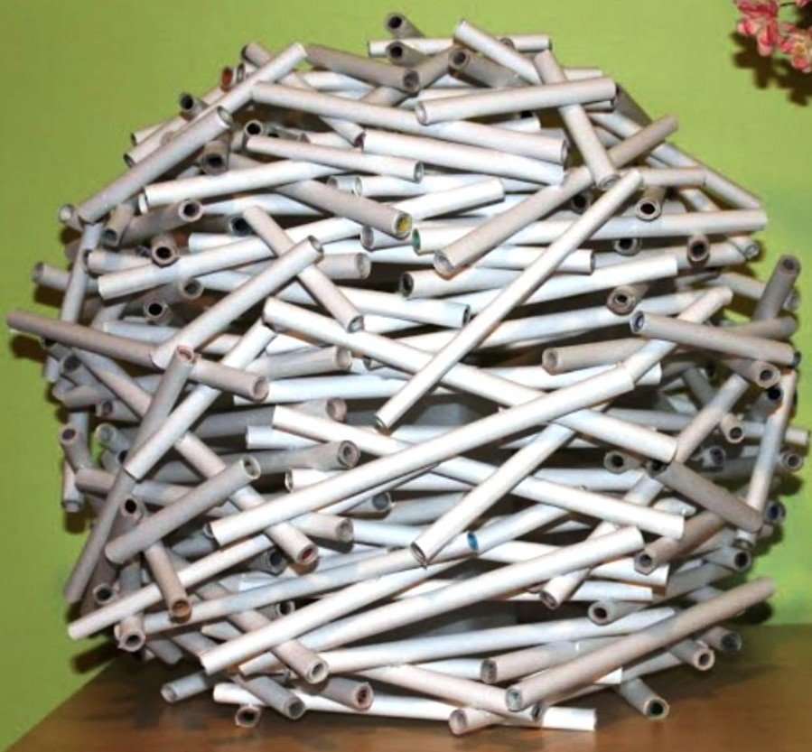 форма абажура из бумажных трубочкек