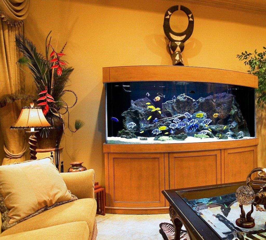 аквариум в интерьере квартиры